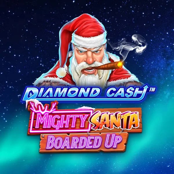 Diamond Cash Mighty Santa Boarded Up by Greentube, showcased at bigclashcasino.eu – game logo
